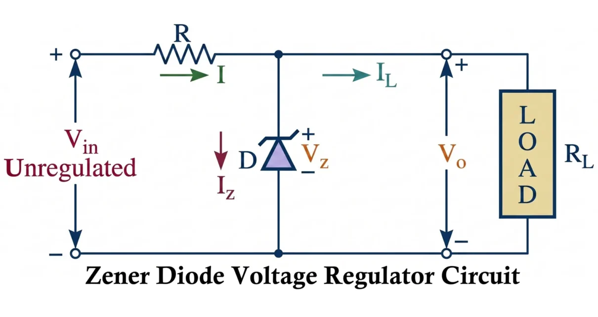 Zener Diode Voltage Regulator Circuit